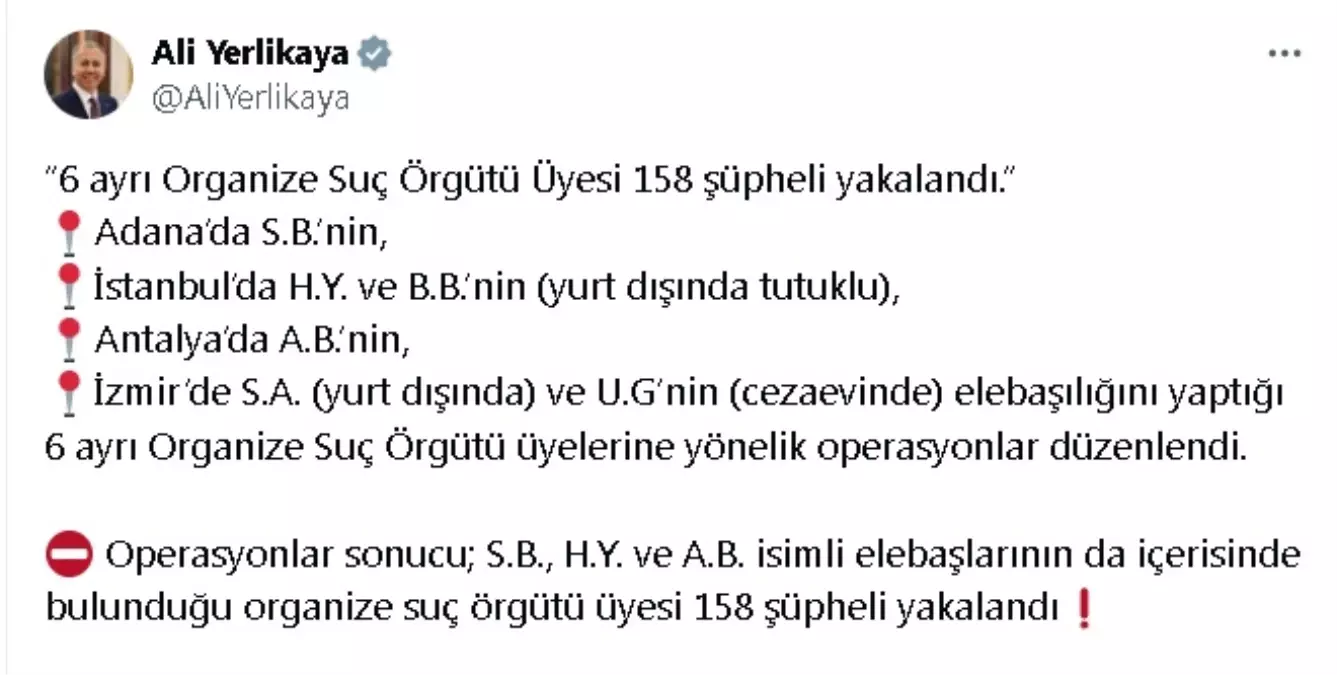 6 Örgüte Operasyon: 158 Şüpheli Yakalandı